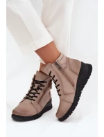 Dámské koturnové botky Vinceza – zateplené, béžové