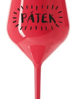 PÁTEK - červená nerozbitná sklenice na víno 470 ml