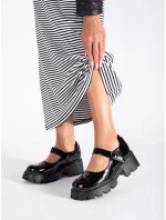 Designové dámské černé polobotky platforma Designové dámské černé polobotky platforma