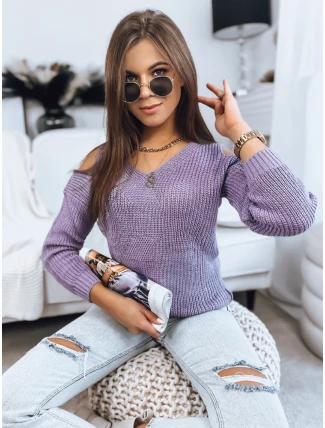 Dámský svetr TURI lila FashionStreet MY1666 Dámský svetr TURI lila FashionStreet MY1666