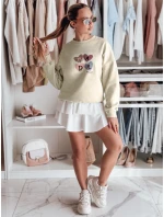 Dámská nadměrná mikina se srdíčky MADELIN světle zelená FashionStreet BY1460