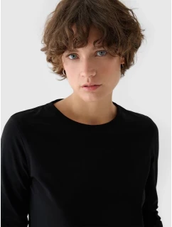 Dámské oversize hladké tričko s dlouhým rukávem 4F 4FWMM00TLONF431-20S