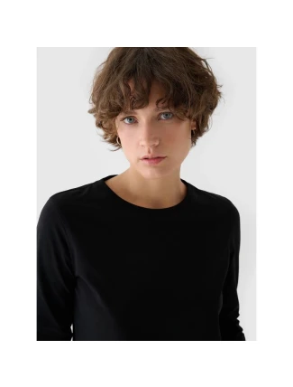 Dámské oversize hladké tričko s dlouhým rukávem 4F 4FWMM00TLONF431-20S