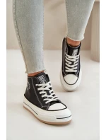 Zateplené Dámské Tenisky Na Platformě Eko Kůže Big Star OO274062 Černé