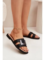 Dámské Ploché Pantofle S Ozdobným Detalem Artiker Černé 56C1336