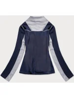 Tmavě modro-šedá dámská mikina z pružného materiálu (HD149-03)