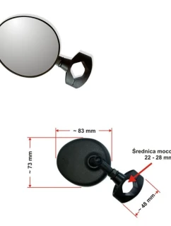 Zrcátko AJS MINI s objímkou černé