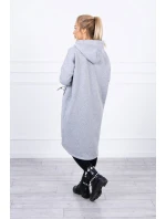 Zateplená dlouhá mikina šedá