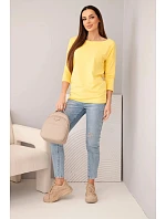 Dámská halenka s lodičkovým výstřihem žlutá
