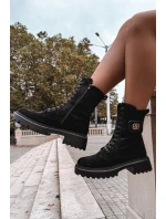 Dámské Workery s Ozdobným Prvkem Zateplené Černé Kalindra