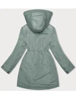 Světle zelená dámská zimní bunda s kožešinovou podšívkou Miss TiTi (H-2978)