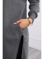 Zateplená mikina s bočními rozparky grafitová