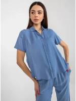 Dámská halenka D73761M11063B modrá - FPrice