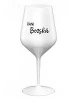 PANI BOŽSKÁ - biely nerozbitný pohár na víno 470 ml
