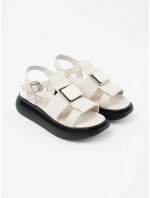 Trendy  sandály Jasnobeżowy dámské bez podpatku