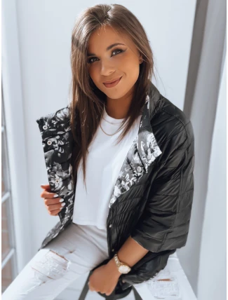 PINK FLOWER dámská bunda černá FashionStreet TY3565 PINK FLOWER dámská bunda černá FashionStreet TY3565