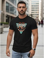 Pánské bavlněné tričko s potiskem HOT ROD GARAGE černé FashionStreet NX5093R