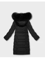 Dlouhá černá dámská bunda s kapucí (7665#-F06) Dlouhá černá dámská bunda s kapucí (7665#-F06)