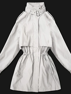 Dámská tenká bunda s větrovým límcem Goodlookin světle béžová (P3-6302-12)