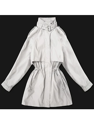 Dámská tenká bunda s větrovým límcem Goodlookin světle béžová (P3-6302-12)