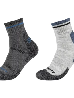 Skechers 2PPK Pánské vlněné ponožky Trail Wool Quarter Socks SK42052-9300 Grey 39-42