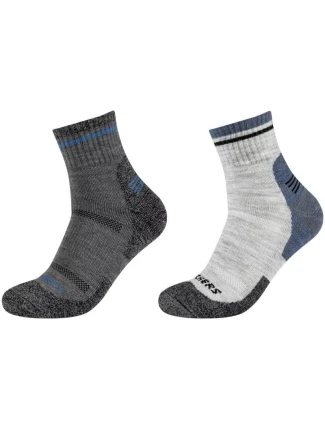 Skechers 2PPK Pánské vlněné ponožky Trail Wool Quarter Socks SK42052-9300 Grey 39-42