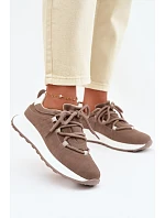 Dámské kožené semišové tenisky Hnědé Bemela