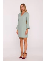 M876 Šaty s širokými manžetami - mátové