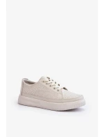 Dámské kožené sportovní boty tenisky bílé Failla