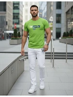 Pánské tričko s potiskem limetkově zelené barvy FashionStreet NX5017R
