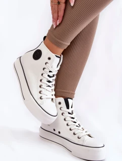 Dámské vysoké zateplené tenisky Big Star KK274170 Bíle