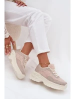 Dámské Tenisky S Krystaly A Beránkem Světle Béžové Zarika