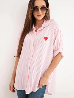 Dámská viskózová košile s krajkovými rukávy a límečkem béžová