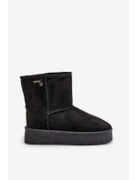 Vysoké dámské sněhule na platformě Big Star OO274898 černé Vysoké dámské sněhule na platformě Big Star OO274898 černé