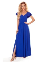 310-3 LIDIA dlouhé šaty s výstřihem a volánky - CHABRERA 310-3 LIDIA dlouhé šaty s výstřihem a volánky - CHABRERA