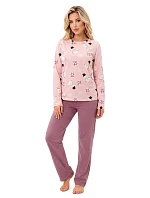 Pyžamo Donna Snowman Long Plum, dlouhé rukávy, velikosti S–XL Pyžamo Donna Snowman Long Plum, dlouhé rukávy, velikosti S–XL