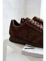 Tenisky z přírodního semiše Big Star TT274226 Čokoládové