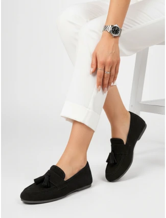 Dámské černé semišové mokasíny FashionStreet ZY1366 Dámské černé semišové mokasíny FashionStreet ZY1366