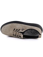 Jezzi 26PB18-135 kožené polobotky na platformě fango s prolamovanou podrážkou