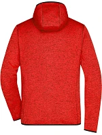 Daiber JN 589 Pánská pletená fleecová bunda s kapucí 02.0589 red melange/black Daiber JN 589 Pánská pletená fleecová bunda s kapucí 02.0589 red melange/black