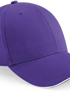 Beechfield B 20 6 panelová sandwich kšiltovka "Athleisure" 53.0020 purple/white