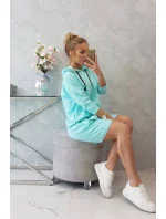 Šaty s kapucí mátové