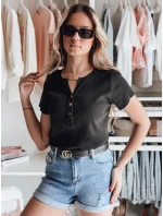 Dámská žebrovaná halenka KISS LOOK černá FashionStreet RY2833