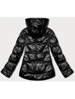 Oboustranná černá dámská bunda s asymetrickou spodní částí (16M9136-392) Oboustranná černá dámská bunda s asymetrickou spodní částí (16M9136-392)