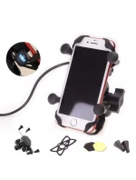 Držák a nabíječka telefonu FreedConn MC7C + držák na rám hlavy BM2R