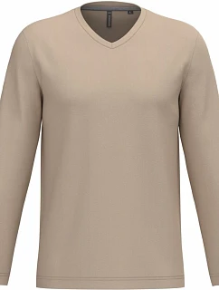 Kariban K 358 Pánské tričko do V s dl. rukávem 20.K358 light sand