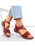 Kožené pohodlné sandály Rieker W RKR685 red