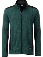 Daiber JN 862 Pánská pracovní bunda pletený fleece - Strong 02.0862 dark green melange/black Daiber JN 862 Pánská pracovní bunda pletený fleece - Strong 02.0862 dark green melange/black