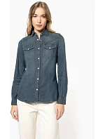 Kariban K 518 Denim halenka s dlouhým rukávem 20.K518 blue jean Kariban K 518 Denim halenka s dlouhým rukávem 20.K518 blue jean