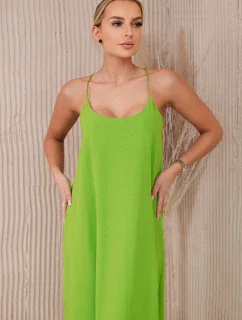 Dlouhé šaty bez ramínek světle zelená